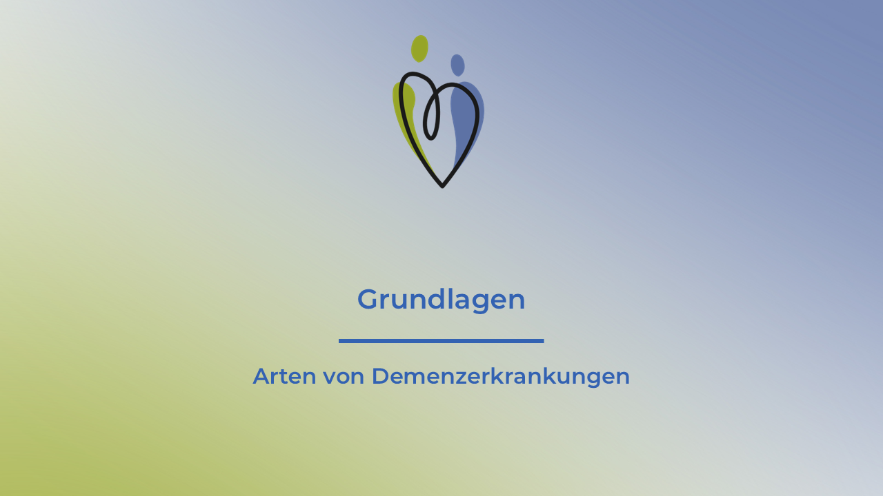 grünblauer Pflangl-Hintergrund mit Plangl-Logo und der Aufschrift: Grundlagen - Arten von Demenzerkrankungen
