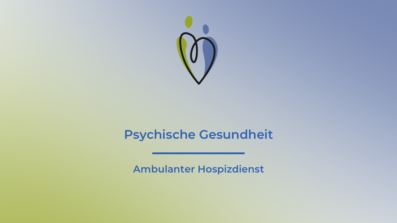 grünblauer Pflangl-Hintergrund mit Plangl-Logo und der Aufschrift: Psychische Gesundheit - Ambulanter Hospizdienst